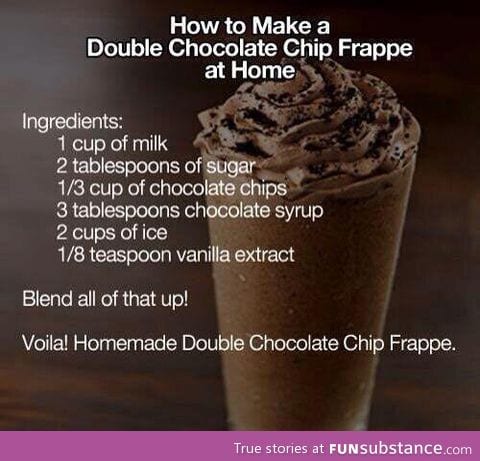 How to make a double chocolate chip frappe