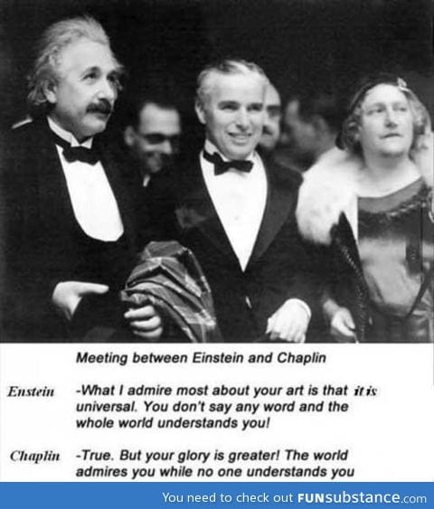 Meeting between Einstein and Chaplin