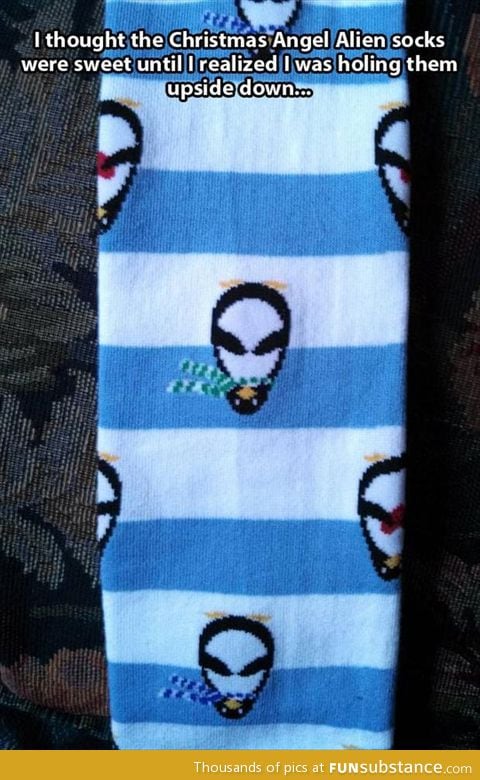 Totally Christmas alien socks