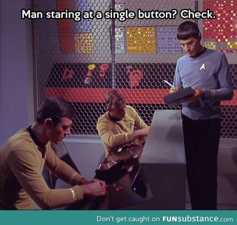 Spock doing his job