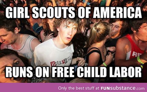 While buying girl scout cookies