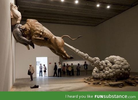 Flying bull art