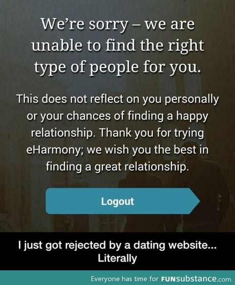 Rejected by a dating wbesite