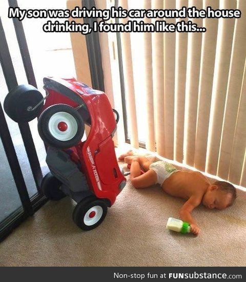 Baby caught drink driving