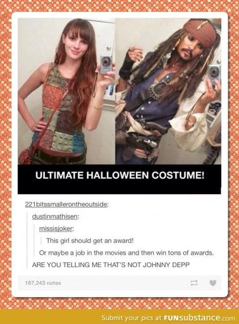Ultimate Halloween costume of captain Jack sparrow