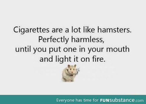 Cigarettes are like hamsters