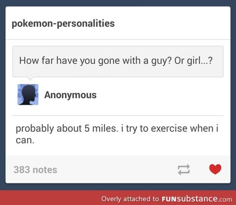 I try to exercise when I can