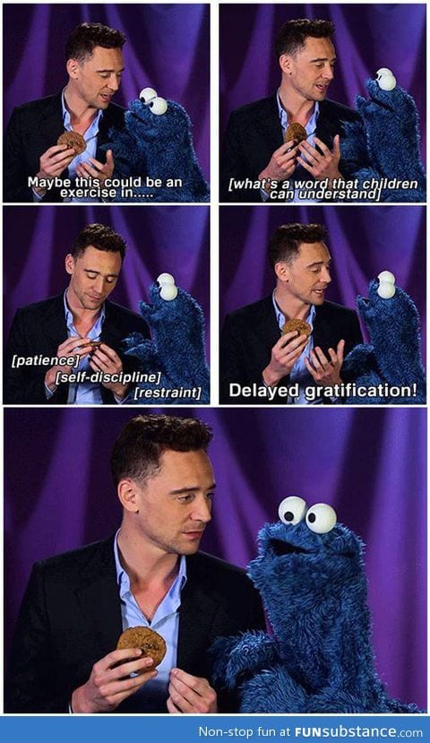 Tom Hiddleston and Cookie Monster, best couple ever