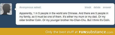 1 in 5 are Chinese