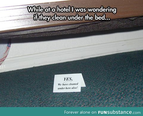 Ever wondered if they clean under the bed at your hotel?