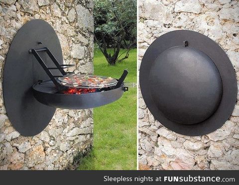 Folding wall mounted bbq grill