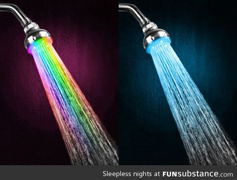 LED color changing showerhead