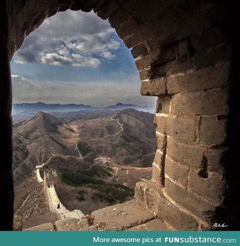 Amazing view from the Great Wall of China