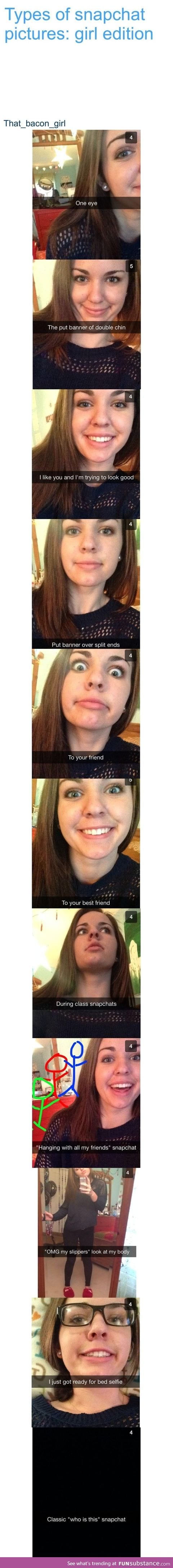 Different types of snapchats