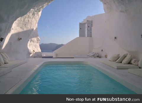 Cave Pool in Santorini