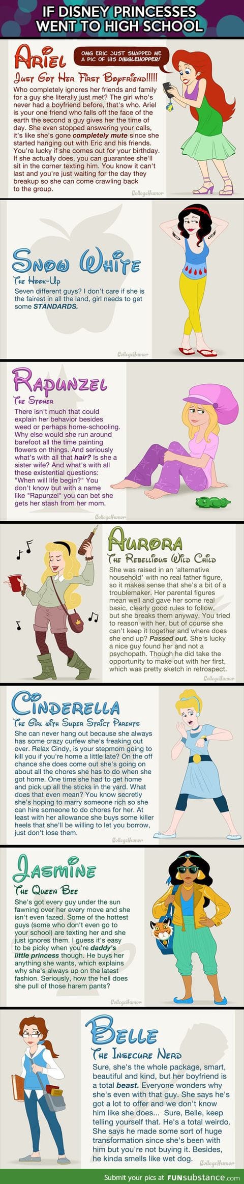 If disney princesses went to high school