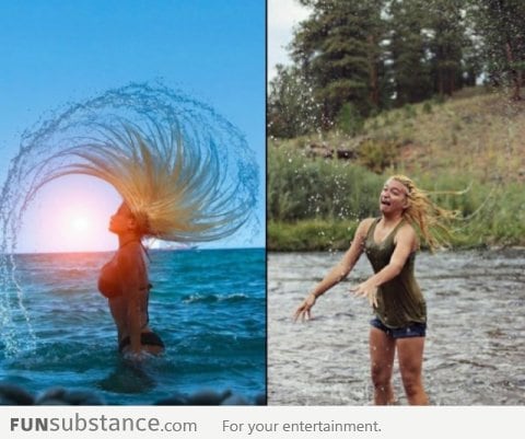 Expectation vs reality: Flipping your wet hair