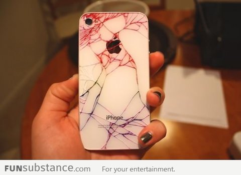 So I painted the cracks in my cracked iPhone