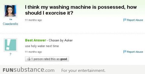 Exorcising a possessed washing machine