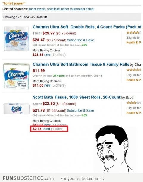 Amazon seeling used toilet paper?! WTF