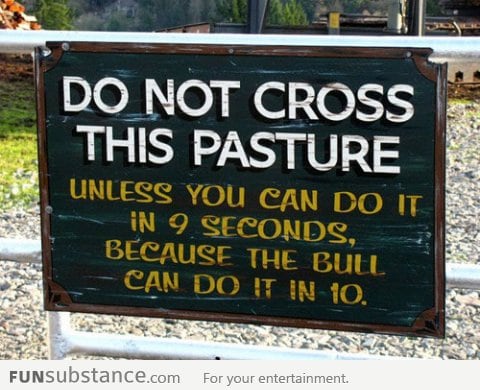 Do not cross this pasture