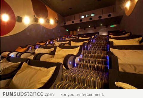 Cuddle friendly movie theater