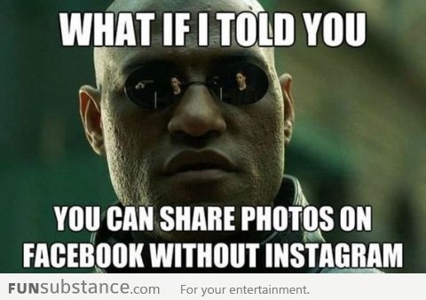 Sharing photos on facebook without instagram