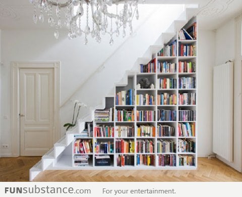 Under stairs bookcase