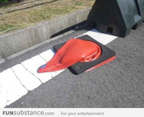 You know it's hot when cones start melting