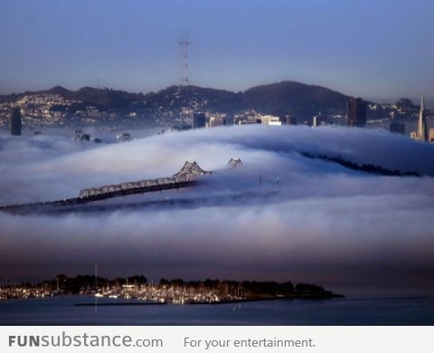 Fog rolling into San Francisco
