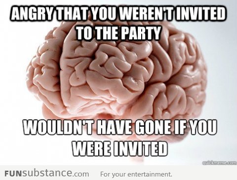 Scumbag brain on party invite