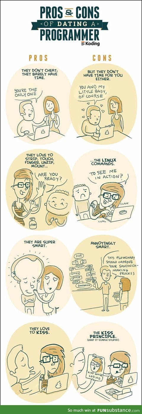 Pros and cons of dating a programmer