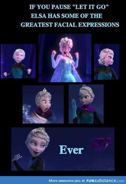 Elsa's facial expressions