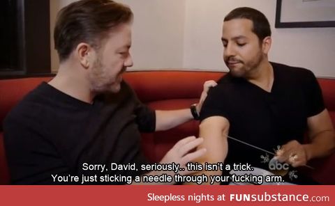 Ricky gervais telling david blaine like it is