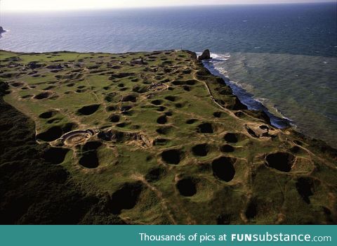 The bombardment pointe du hoc or ground zero during normandy