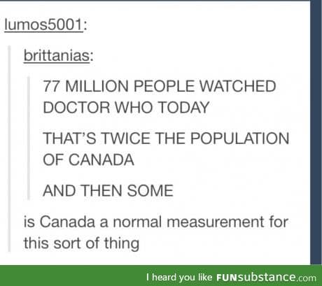 Using canada to measure population