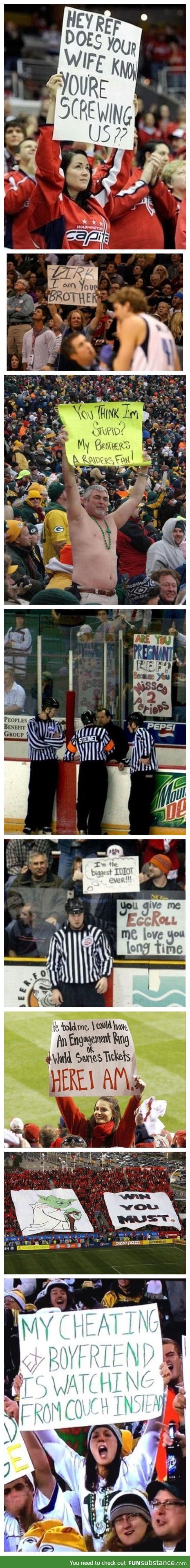 Funny Spectator Signs