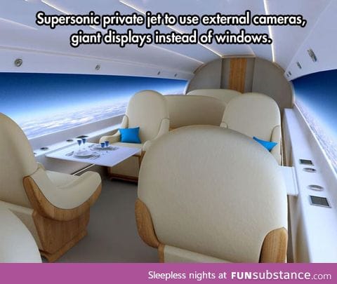 Amazing private jet design with no windows