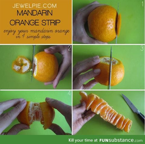 Easy way to peal a mandarin orange