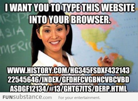 Scumbag teacher with long URLs