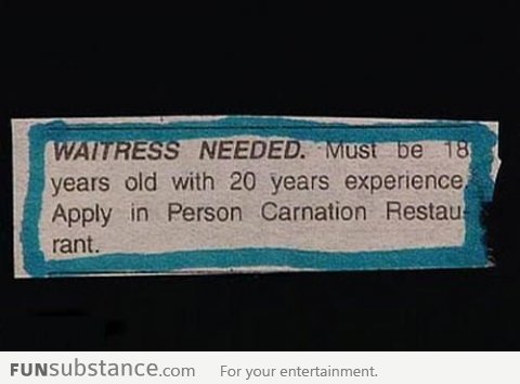 Waitress needed