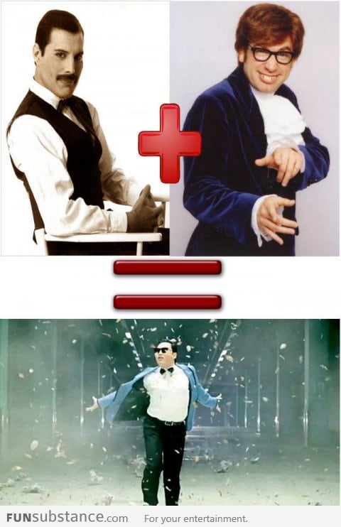Freddie Mecury + Austin Powers = PSY