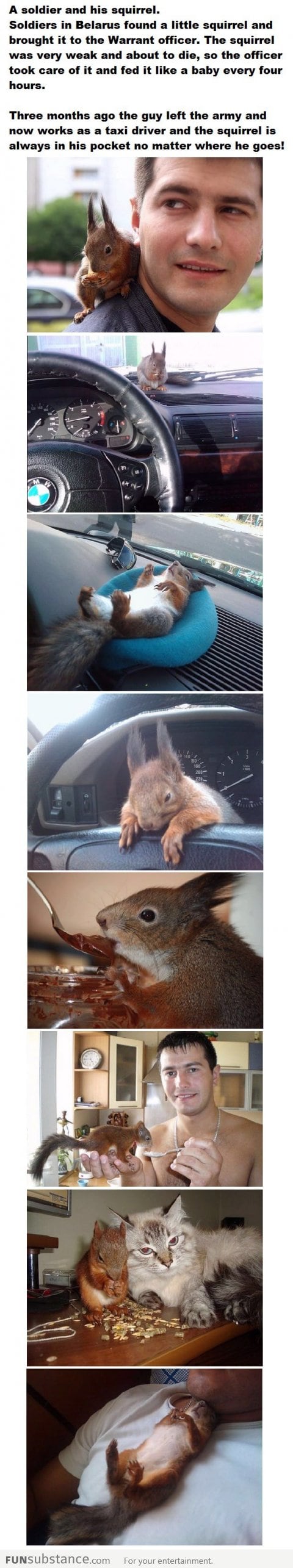 A soldier and his squirrel