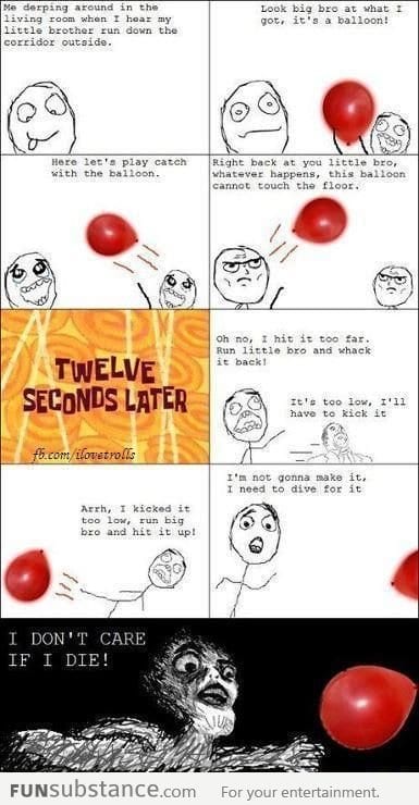 Playing with ballons during childhood