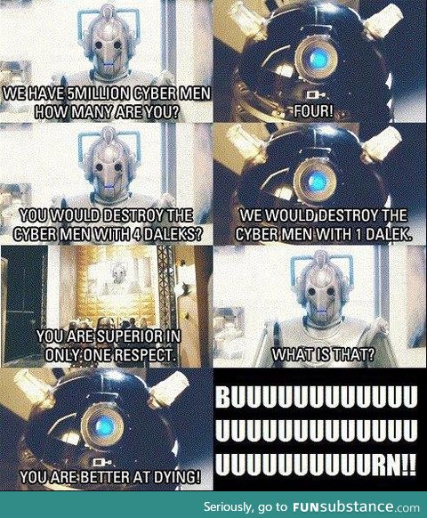 I thought Daleks only had hatred NOT BEING SASSY.