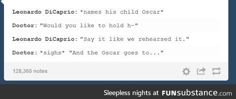 Leonardo DiCaprio and his Oscar