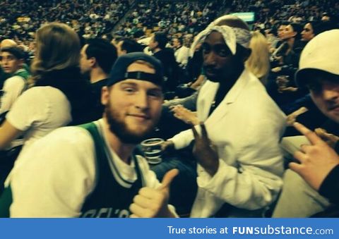 Just another day with Tupac back at the  Boston Celtics game last night