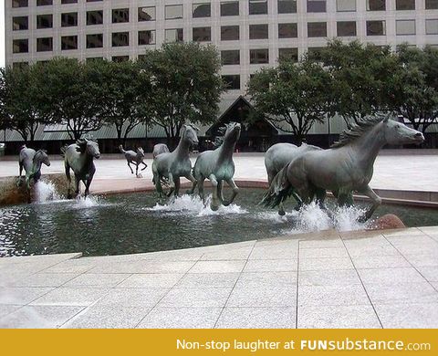 A Water Fountain Creating the Illusion of Movement