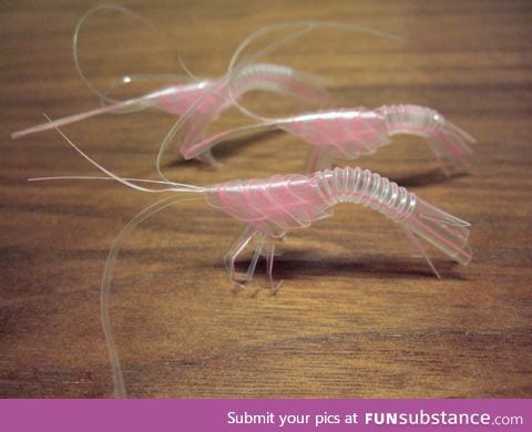 Shrimps made from straws, not by me of course