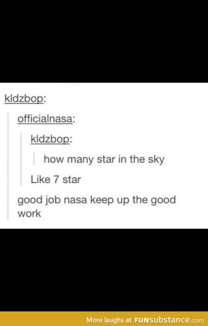 You can always count on nasa